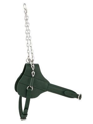 The Simone Leather & Chain Dog Harness - Forest - Size Large - Forest - Size Large