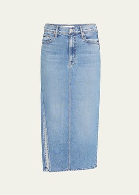 The Split Second Denim Midi Skirt