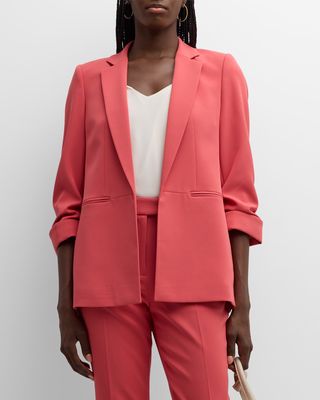 The Stella Notched-Lapel Open-Front Blazer