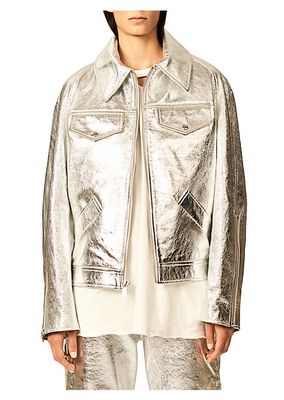 The Sterling Metallic Leather Jacket