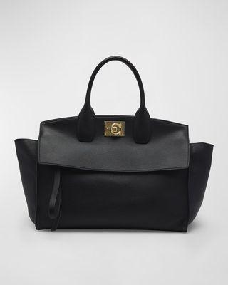 The Studio Leather Top-Handle Satchel Bag
