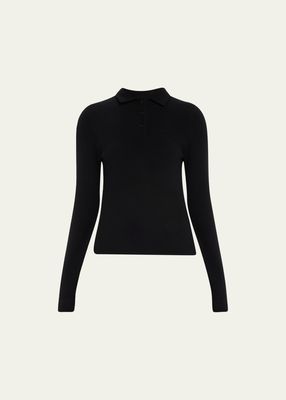 The Sugar Cashmere-Blend Polo Sweater