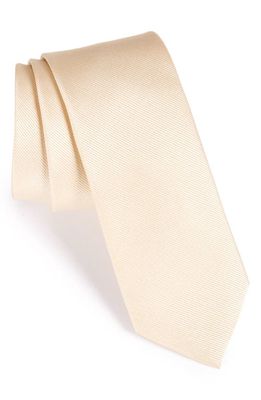 The Tie Bar Solid Silk Tie in Light Champagne
