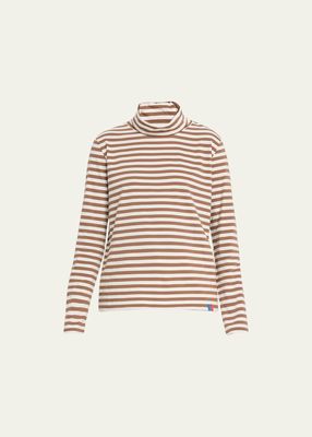 The Turtleneck Stripe Cotton Long-Sleeve T-Shirt