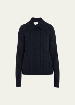 The University Cable-Knit Cardigan