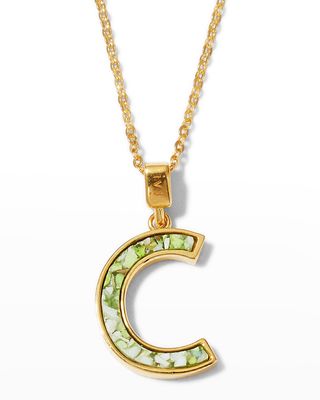 The Upcycled Initial Necklace, Green