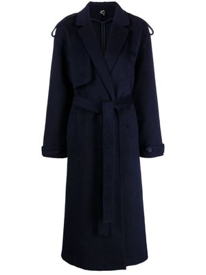 The Upside belted single-breasted coat - Blue
