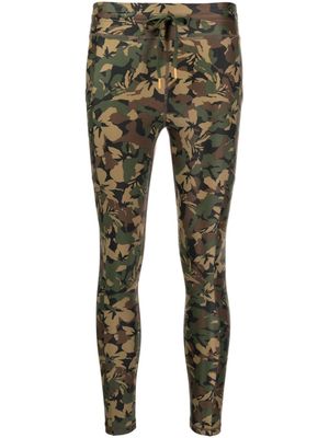 The Upside camouflage-print drawstring-waist leggings - Green