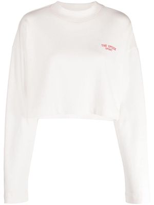 The Upside Courtsport Sabine cropped cotton sweatshirt - White