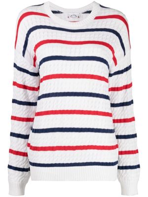 The Upside Heritage Boo striped cable-knit jumper - White