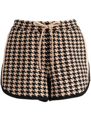 The Upside Liberty houndstooth-pattern knitted shorts - Brown