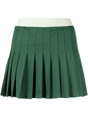 The Upside logo-embroidered pleated miniskirt - Green