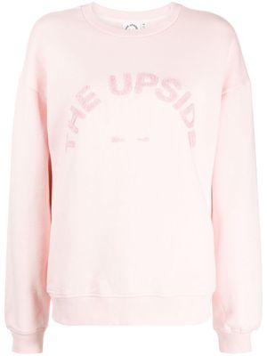 The Upside logo-flocked organic cotton sweatshirt - Pink