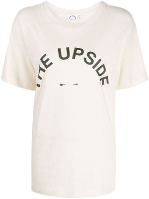 The Upside logo-print cotton T-shirt - Neutrals