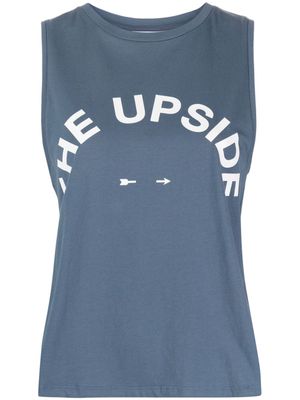 The Upside logo-print organic cotton tank top - Blue