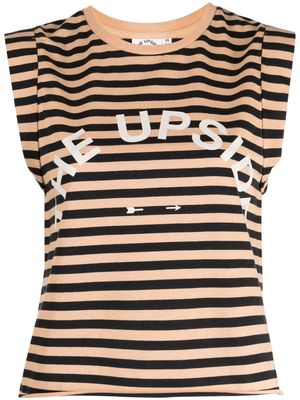 The Upside logo-print striped tank top - Brown