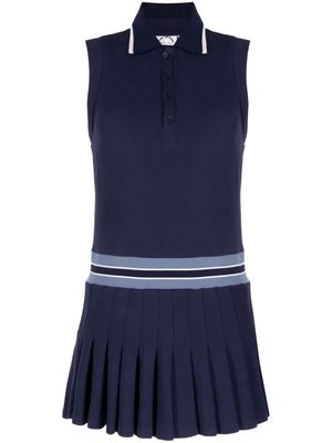 The Upside pleated-detail polo-collar dress - Blue