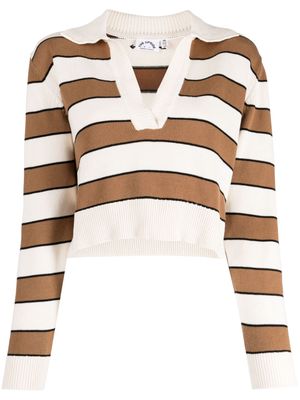 The Upside Ritual Celia striped cotton jumper - Neutrals