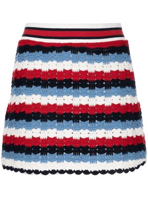 The Upside Rue striped crochet-knit miniskirt - Multicolour
