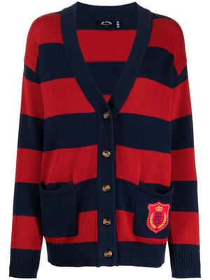The Upside striped organic cotton cardigan - Red