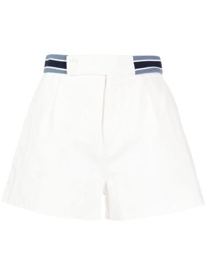 The Upside striped-waistband organic cotton shorts - WHITE