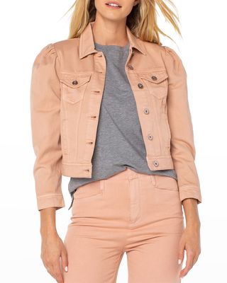 The Valley Cropped Puff Sleeve Jean Jacket