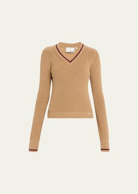 The Varsity V-Neck Wool Sweater