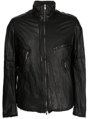 The Viridi-Anne pocket-detail leather jacket - Black