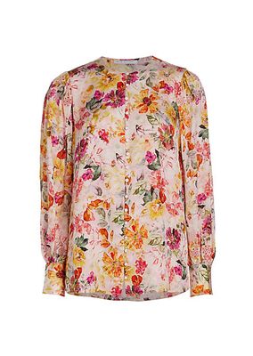 The Wendy Embroidered Silk-Blend Blouse