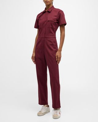 The Worker Short-Sleeve Cropped Jumpsuit
