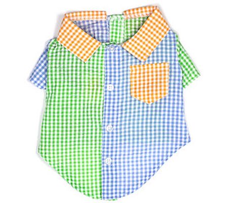 The Worthy Dog Gingham Color Block Shirt