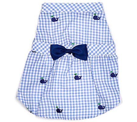 The Worthy Dog Gingham Whales Dress