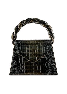 The Zaza Grande Croc-Embossed Leather Top Handle Bag