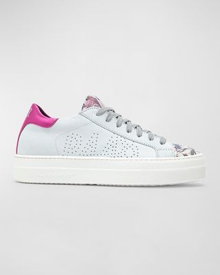 Thea Mixed Leather Low-Top Sneakers