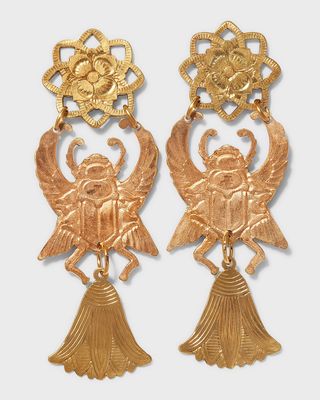 Thebes Matte Brass Earrings