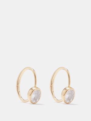 Theodora Warre - Crystal & Gold-plated Hoop Earrings - Womens - Gold Multi