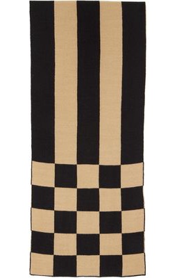 TheOpen Product Beige Chessboard Check Muffler Scarf