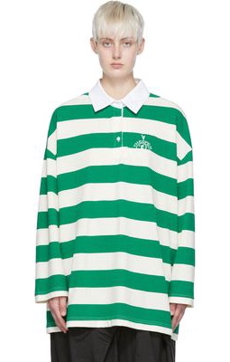 TheOpen Product Green & Off-White Cotton Polo