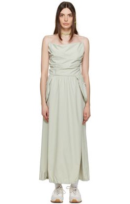 TheOpen Product Green Gathered Midi Dress