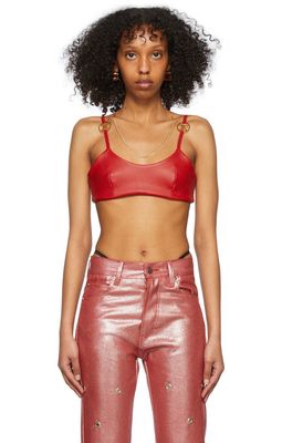 Theophilio Red Leather Tank Top