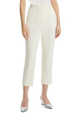 Theory Admiral High Waist Slim Fit Crop Pants in Rice