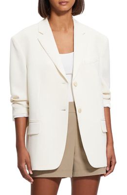 Theory Admiral Oversize Boxy Blazer in Rice - Y0C