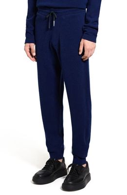 Theory Alcos Merino Wool Blend Drawstring Pants in Blueberry