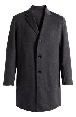 Theory Almec Wool & Cashmere Coat in Dark Charcoal Melange