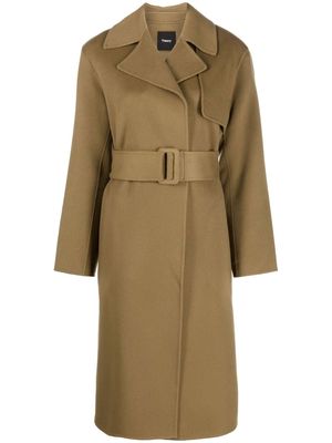 Theory belted cashmere coat - Green