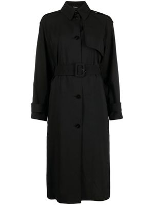 Theory belted single-breasted coat - Black