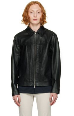 Theory Black Rhett Leather Jacket