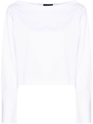 Theory boat-neck poplin blouse - White