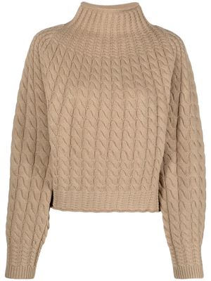 Theory cable-knit long-sleeved jumper - Neutrals