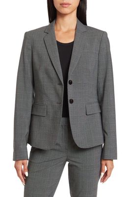 Theory Carissa Plaid Wool Blend Blazer in Grey Multi